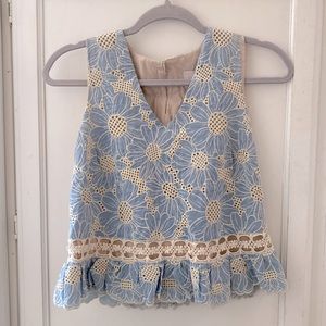 Adelyn Rae sky blue cotton top